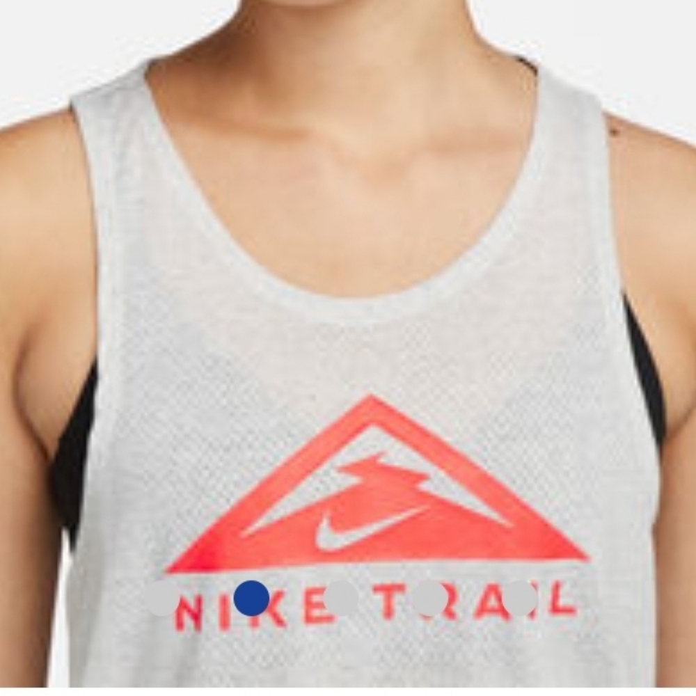 Womens Size M Nike Trail Dri Fit Running Tank Top DM7571-080 Gray Infrared - Picture 2 of 12